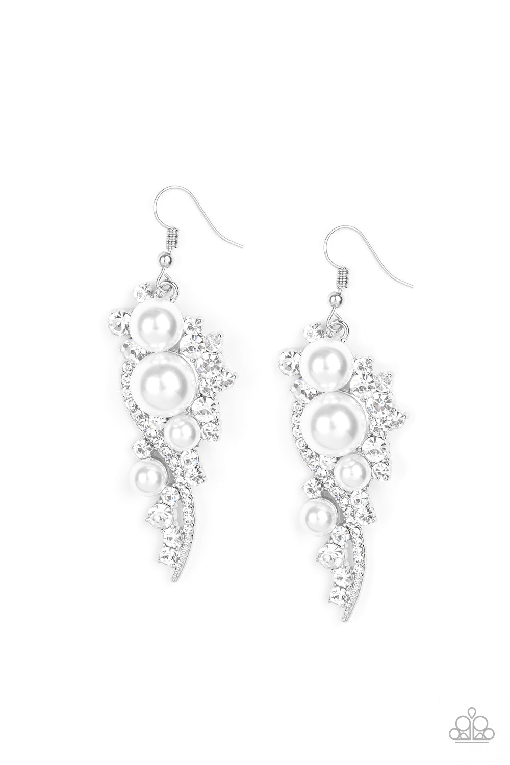 High-End Elegance - White Earring