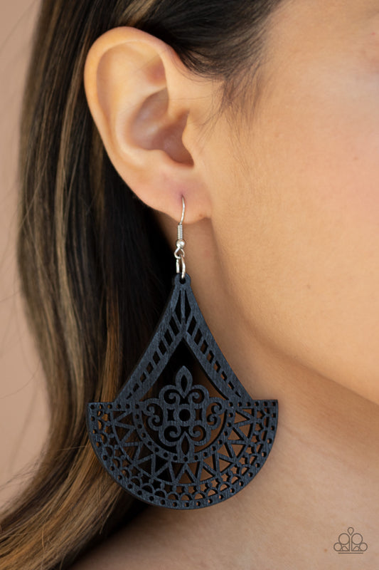 Paparazzi Tiki Sunrise - Black Earrings 