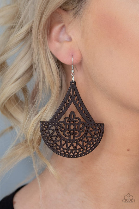 Paparazzi Tiki Sunrise - Brown Earrings