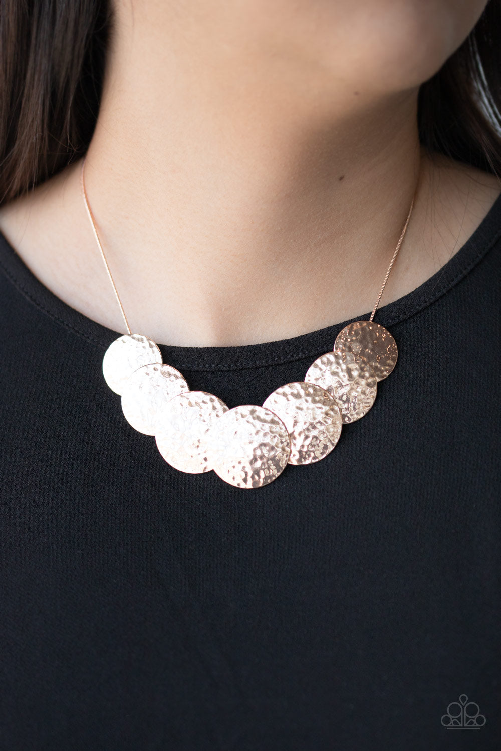 Paparazzi RADIAL Waves - Rose Gold Necklace 