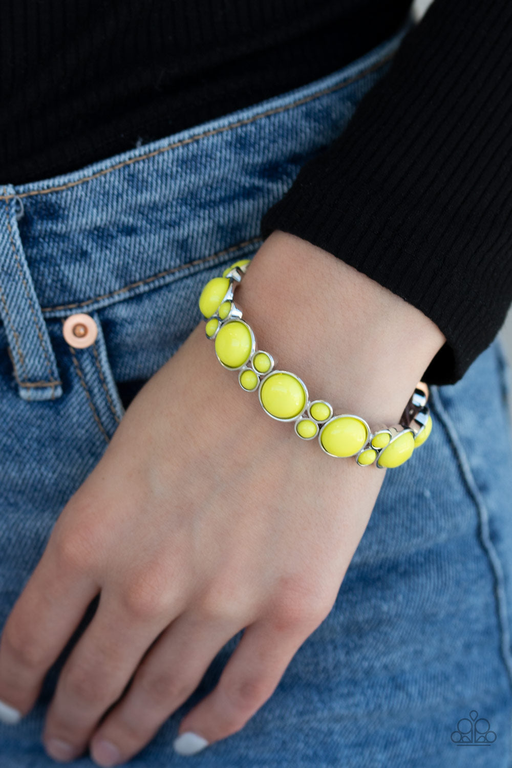 Paparazzi Bubbly Belle - Yellow Bracelet 