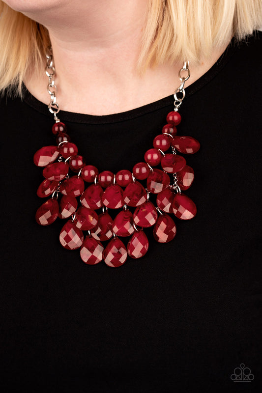 Paparazzi Sorry To Burst Your Bubble - Red Necklace 