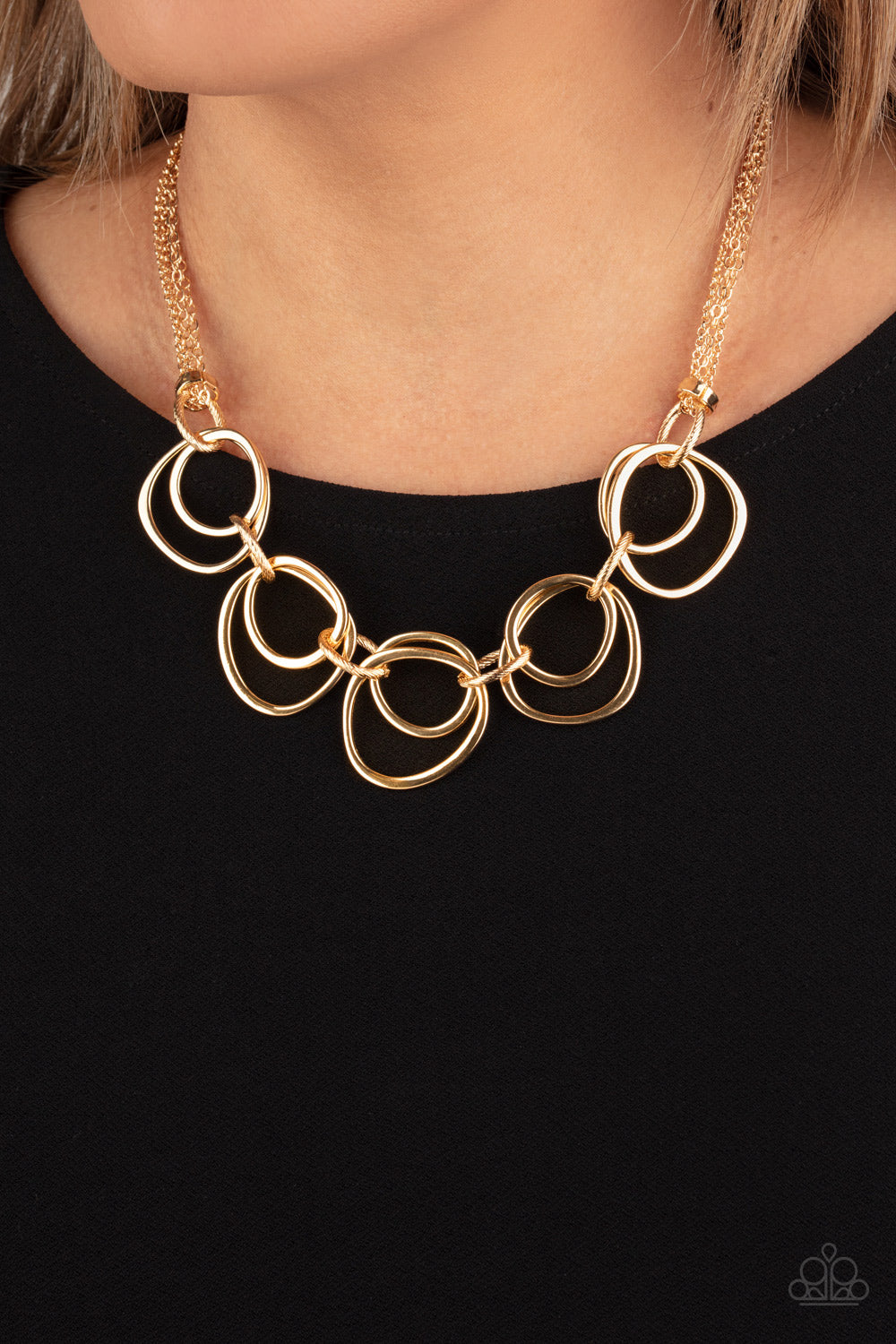 Paparazzi Asymmetrical Adornment - Gold Necklace 