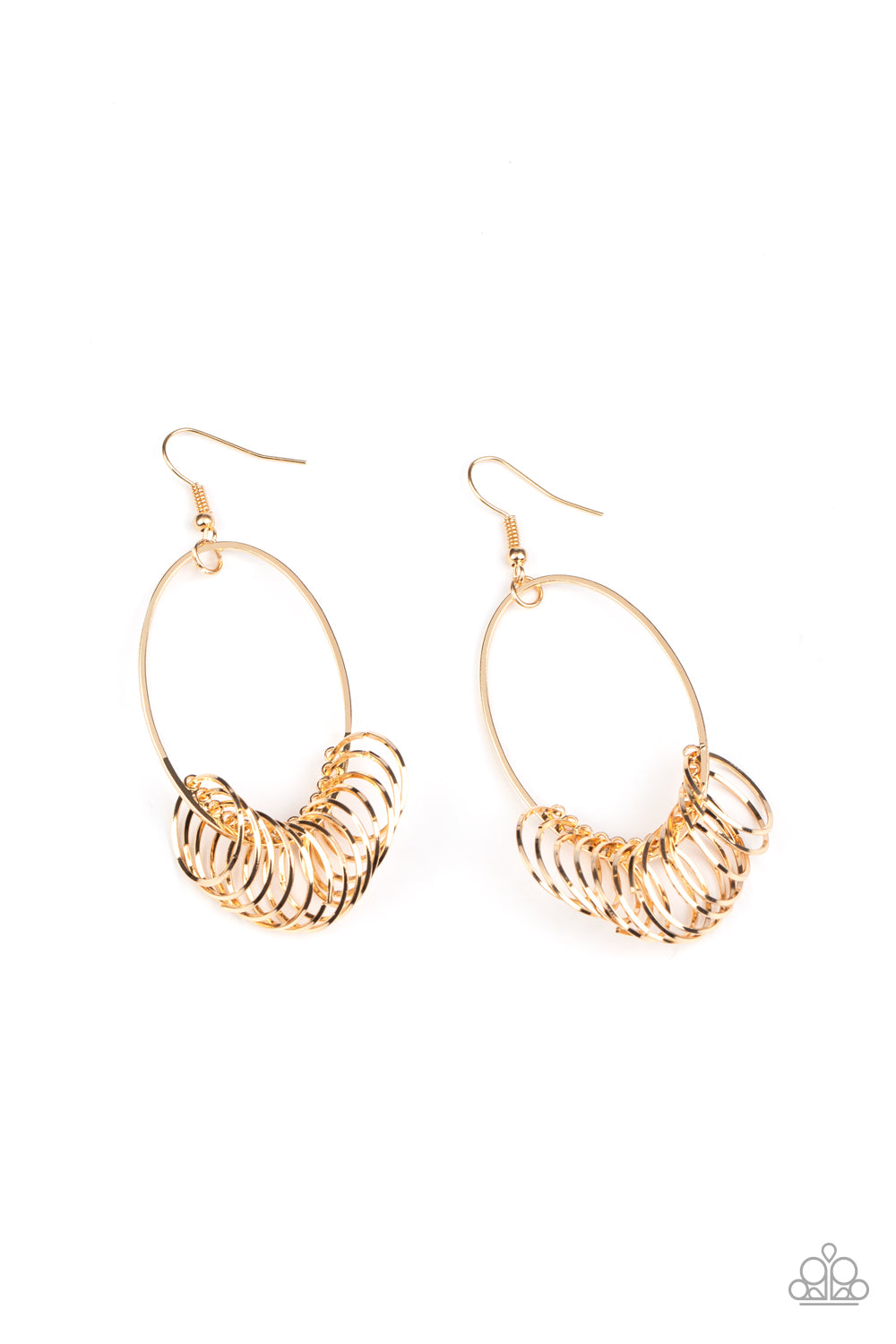 Paparazzi Halo Effect - Gold Earrings 