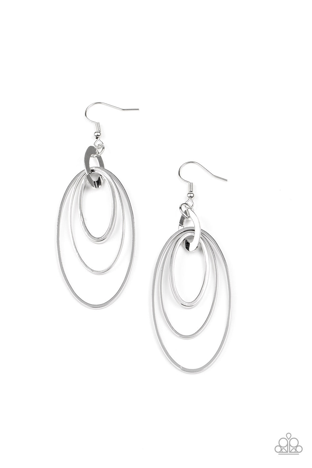 Paparazzi Shimmer Surge - Silver Earrings 