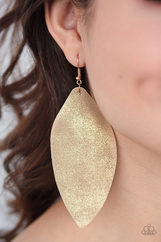 Paparazzi Serenely Smattered - Gold Earrings 