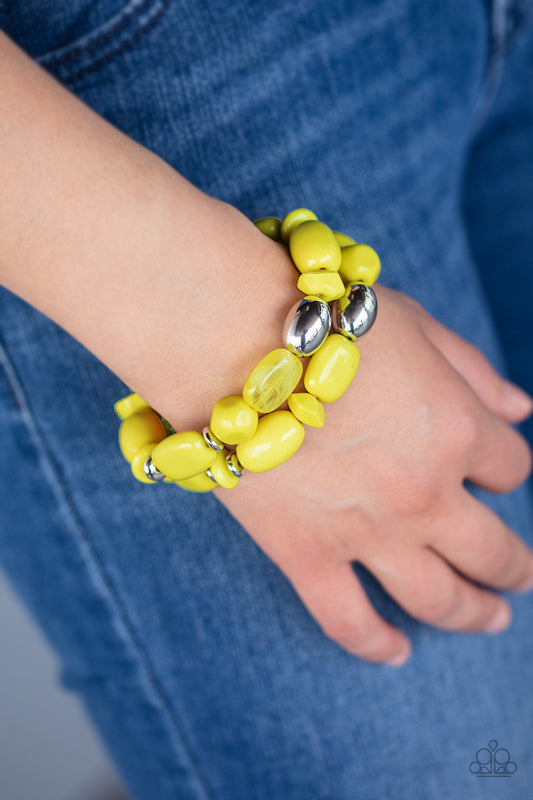 Paparazzi Fruity Flavor - Yellow Bracelet 