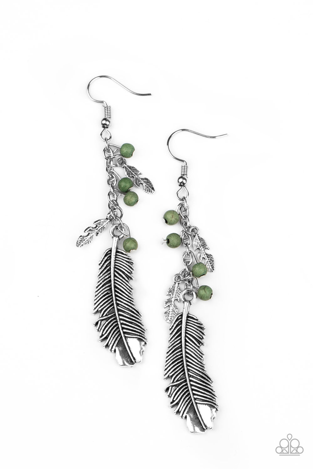 Paparazzi Find Your Flock - Green Earrings 