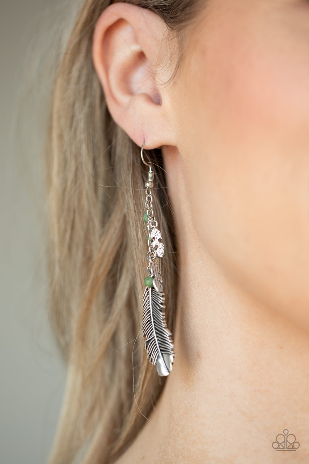 Paparazzi Find Your Flock - Green Earrings 