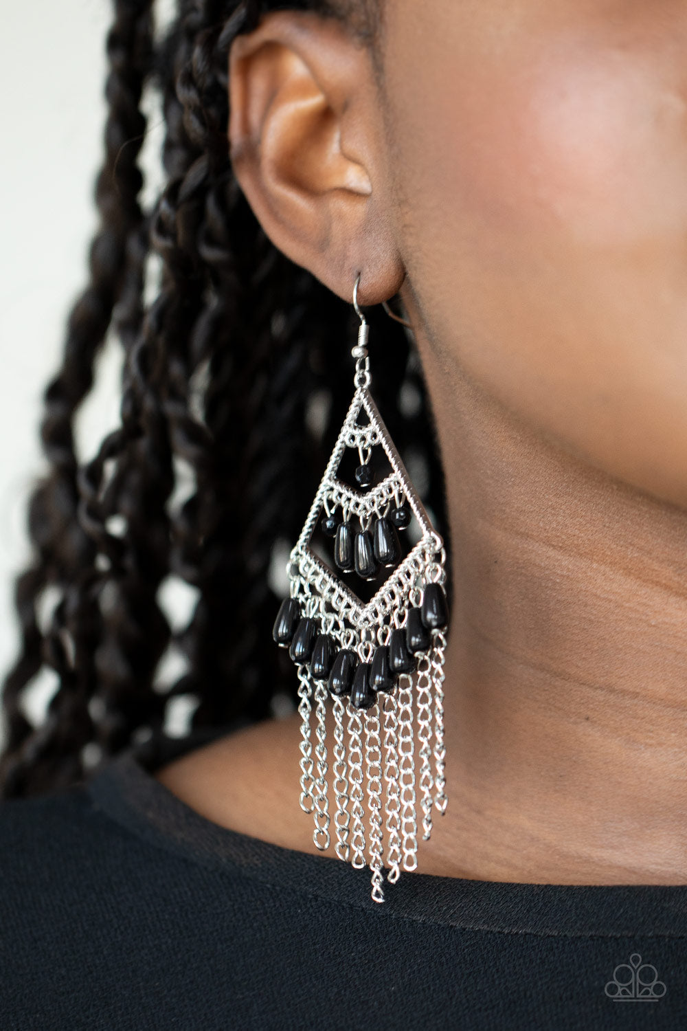 Trending Transcendence - Black Earrings 