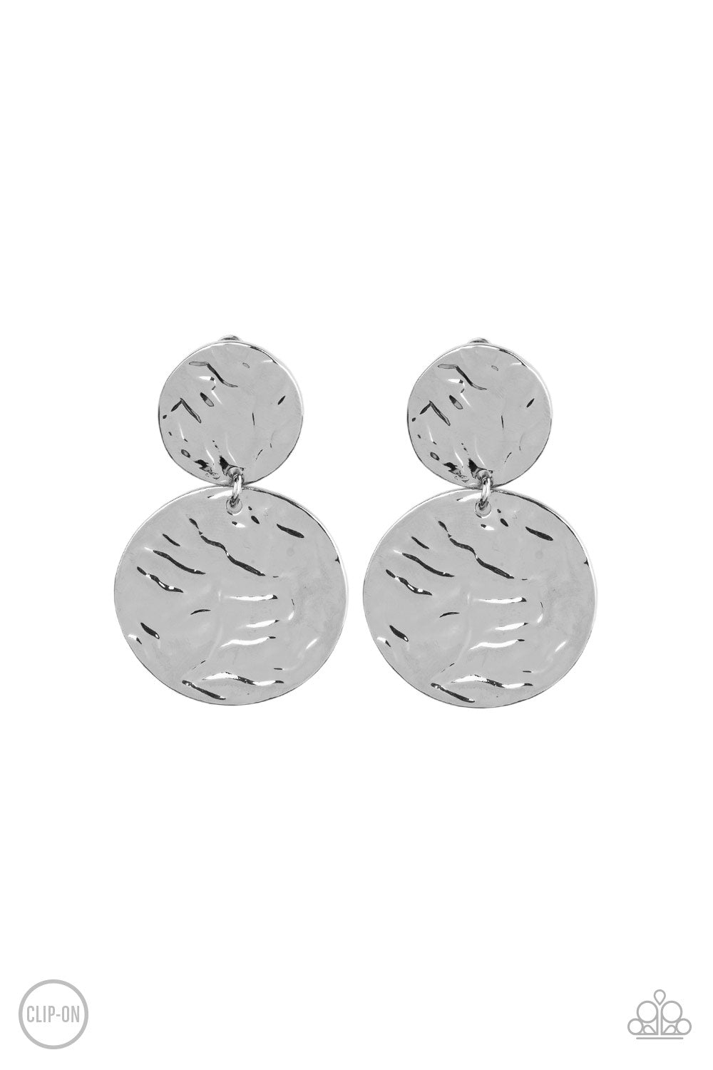 Paparazzi Relic Ripple - Silver Clip-On Earrings