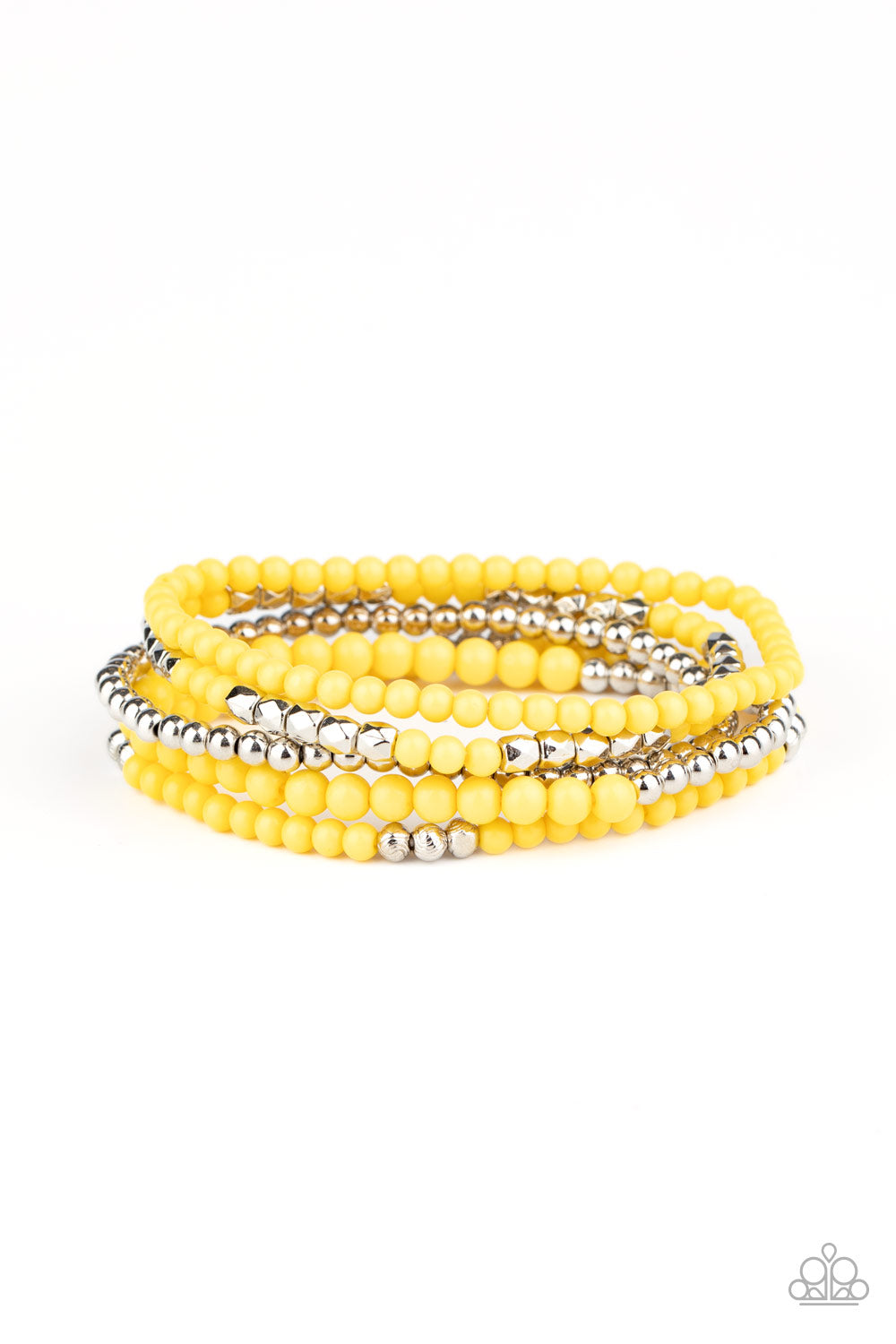 Paparazzi Stacked Showcase - Yellow Bracelet 