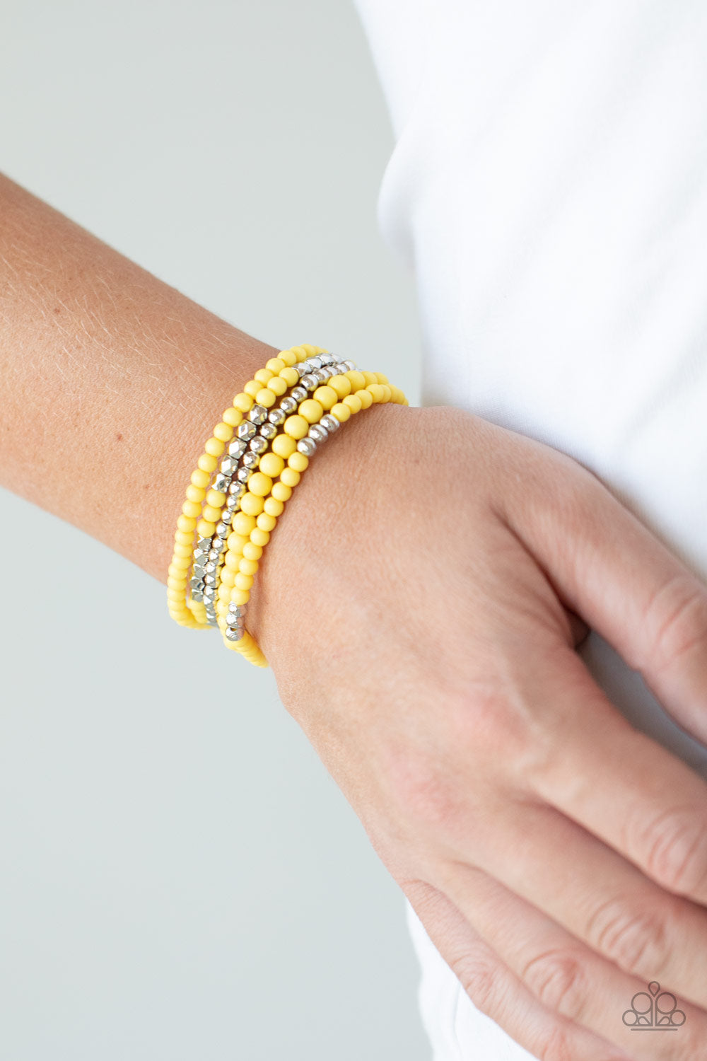 Paparazzi Stacked Showcase - Yellow Bracelet 