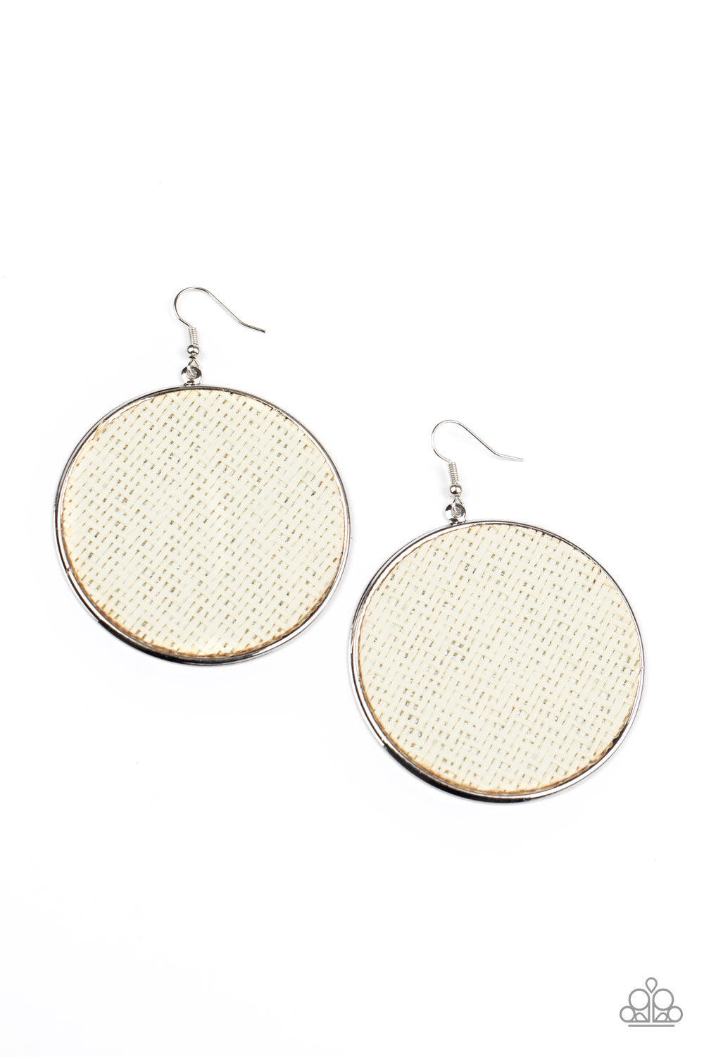 Wonderfully Woven - White Earrings 