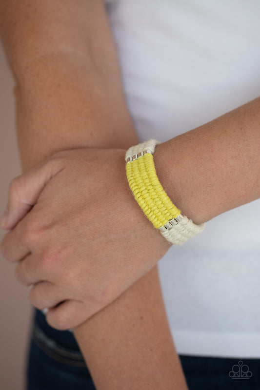 Whimsically Winging It - Yellow Urban Bracelet