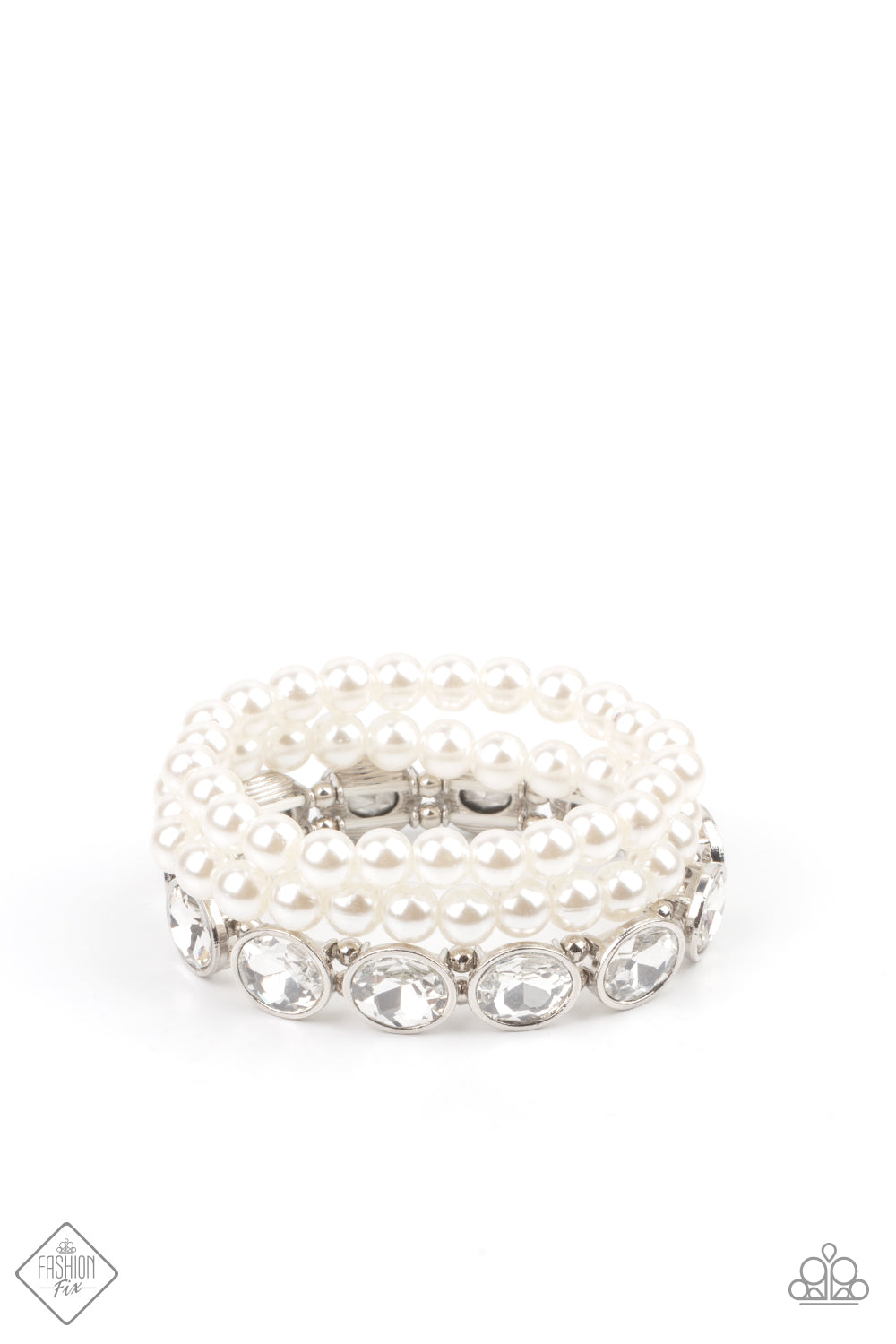 Paparazzi Flawlessly Flattering - White Bracelet 