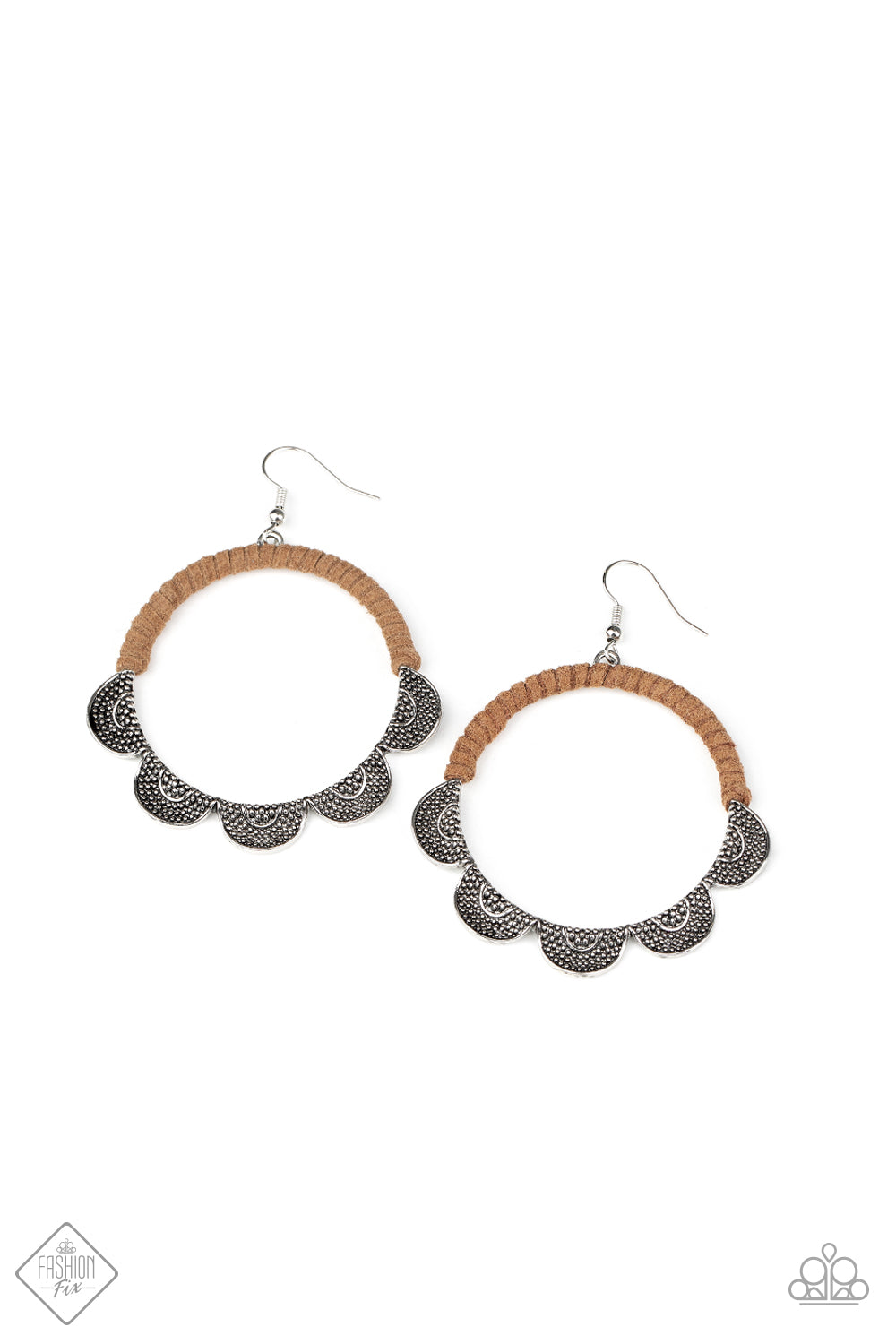 Paparazzi Tambourine Trend - Brown Earrings 