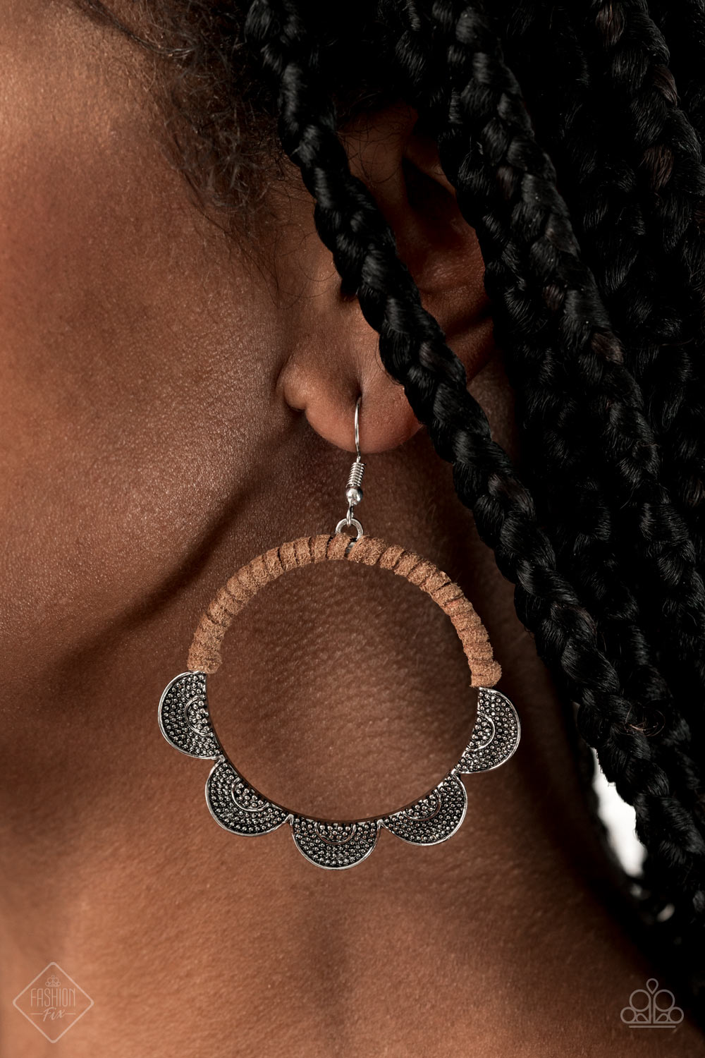 Paparazzi Tambourine Trend - Brown Earrings 