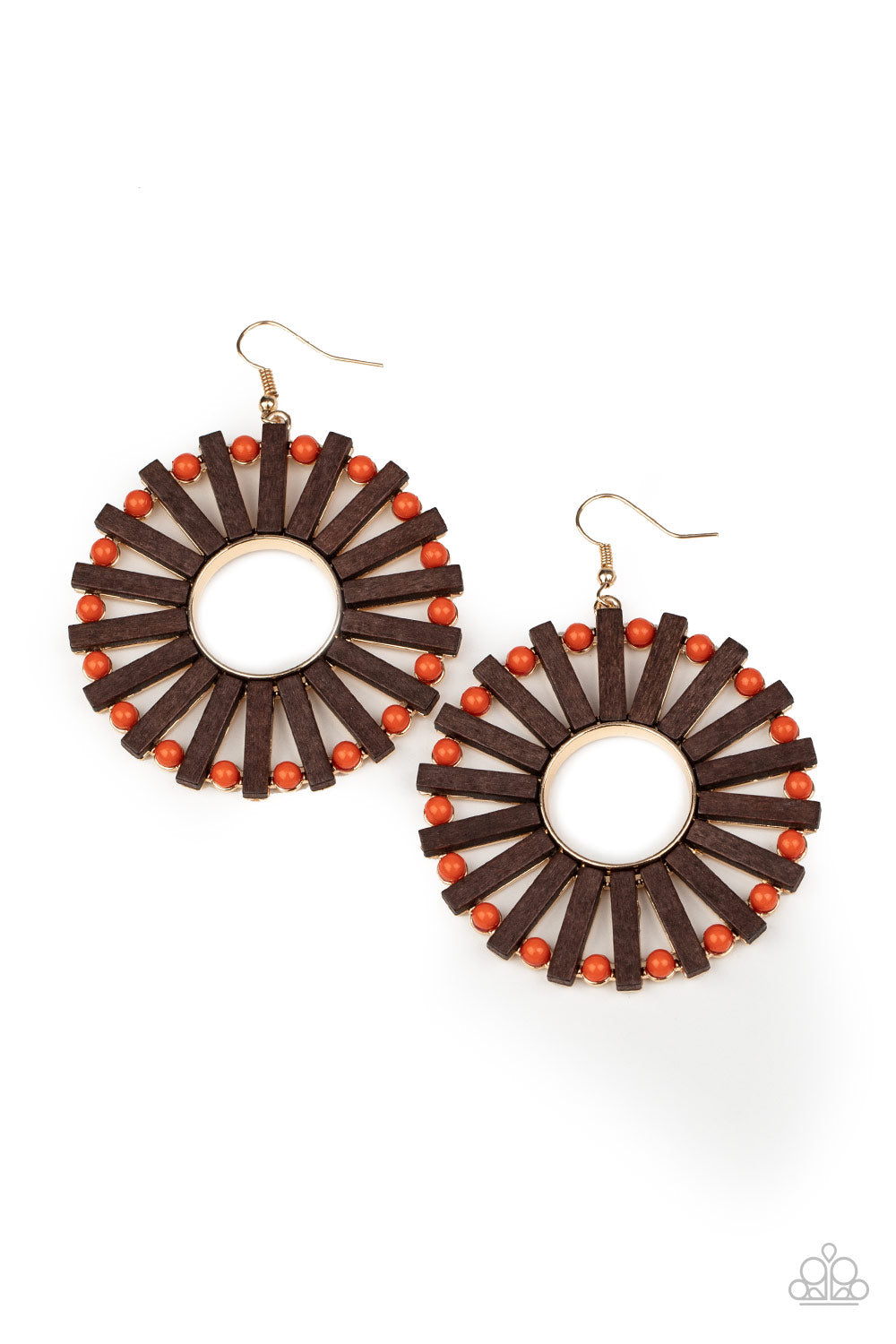 Paparazzi Solar Flare - Orange Earrings