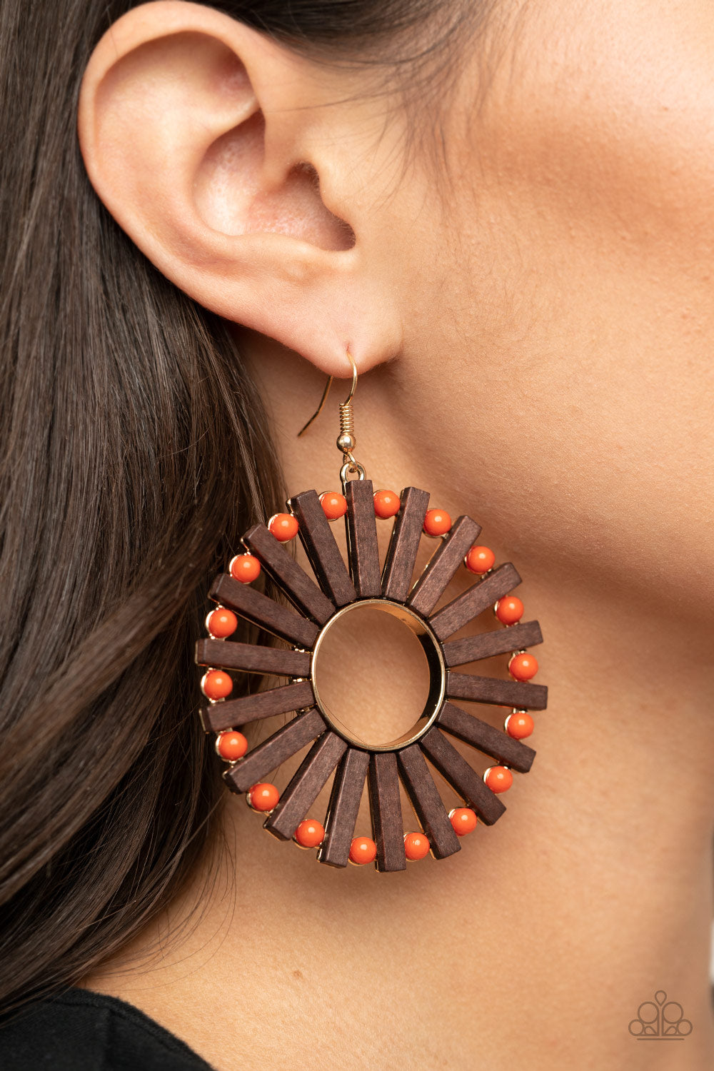 Paparazzi Solar Flare - Orange Earrings