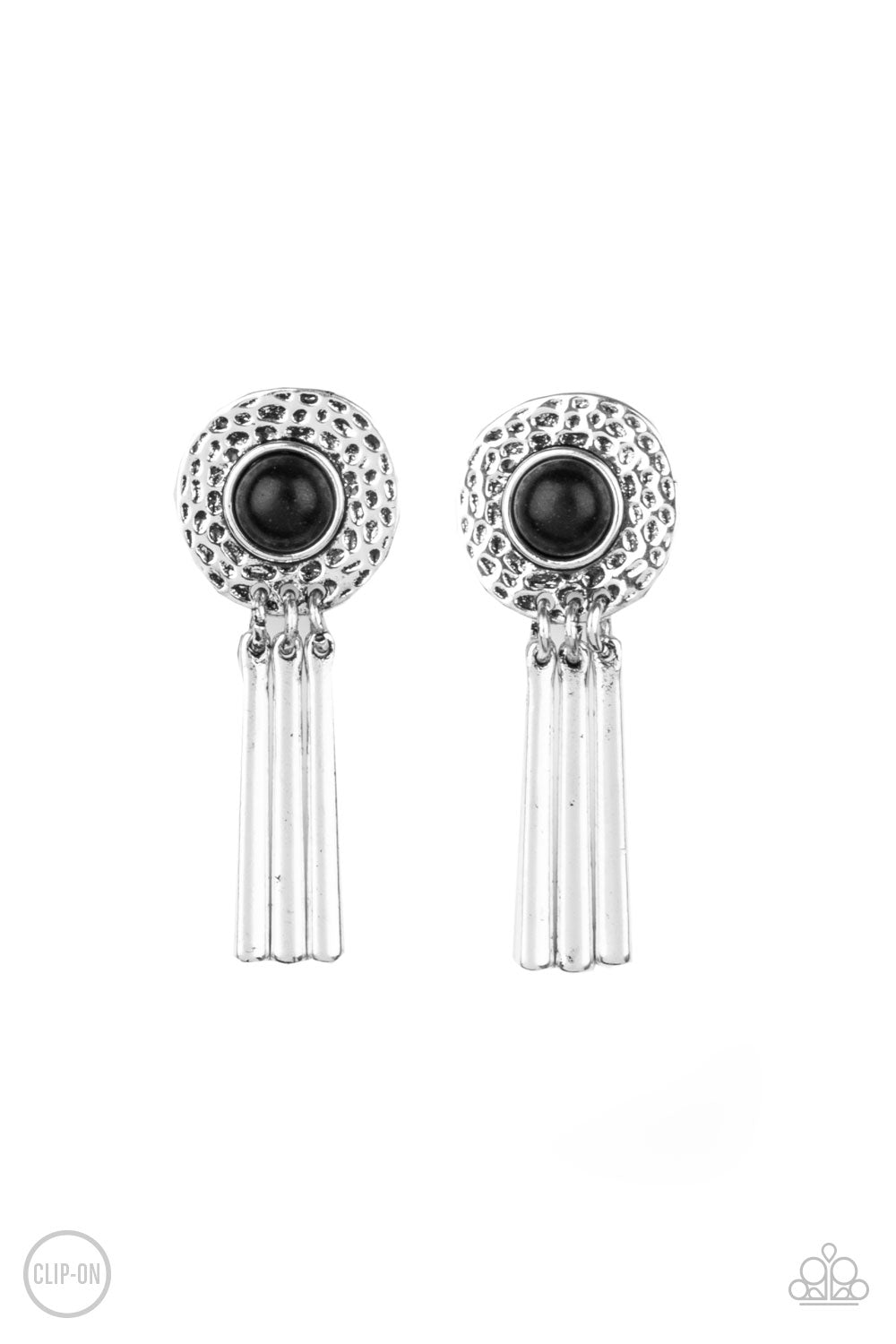 Paparazzi Desert Amulet - Black Clip-On Earrings