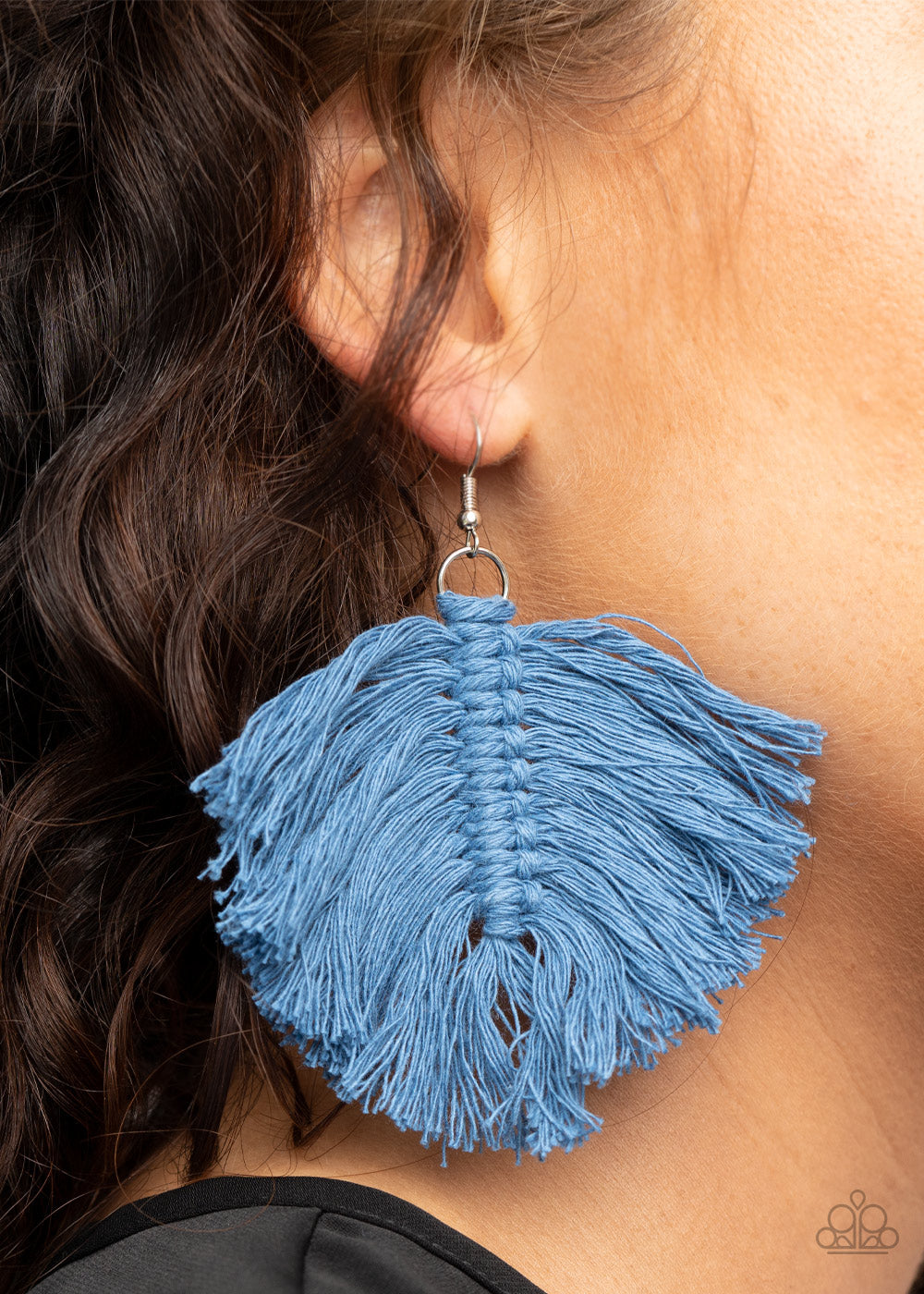 Paparazzi Macrame Mamba - Blue Earring