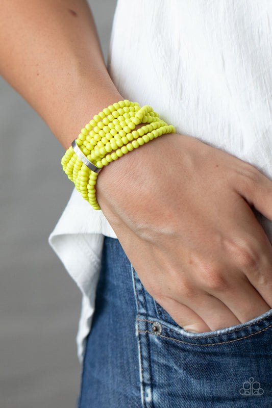 Paparazzi Thank Me LAYER - Yellow Bracelet 