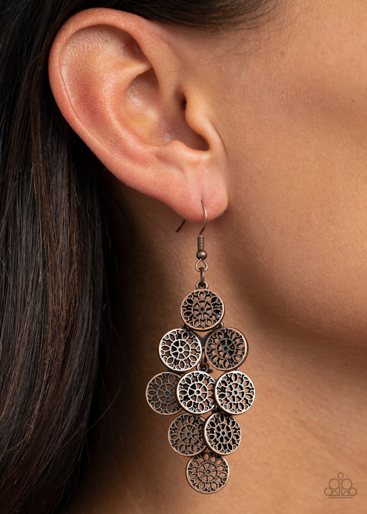 Paparazzi Blushing Blooms - Copper Earrings 