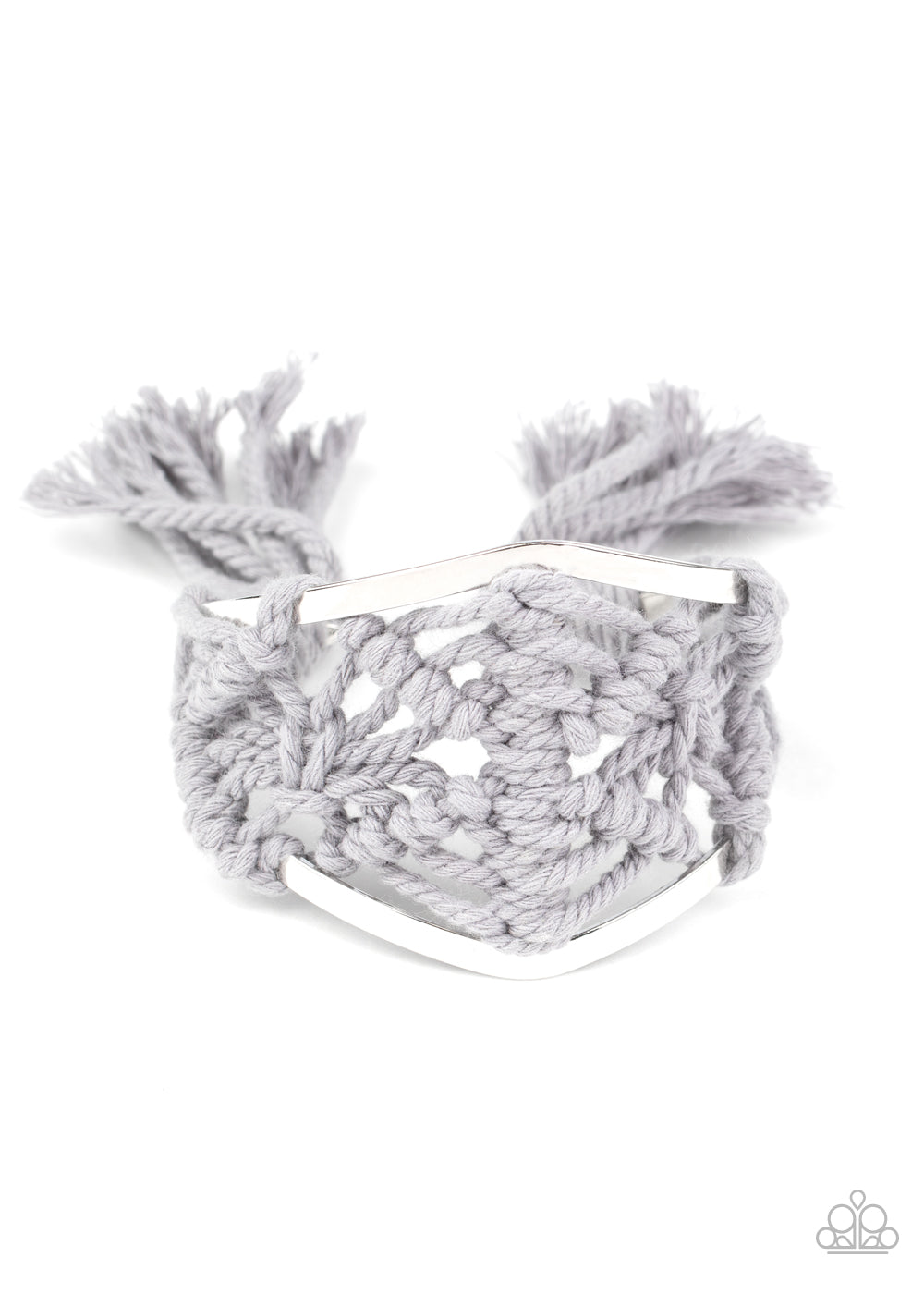 Paparazzi Macrame Mode - Silver Bracelet 