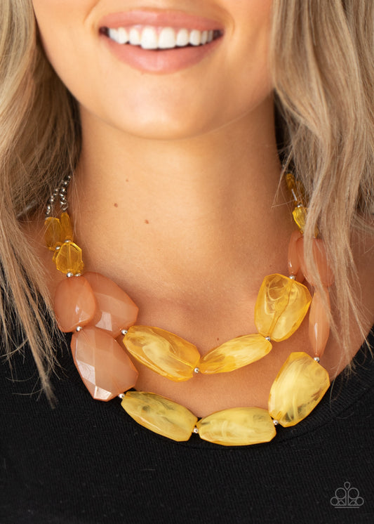Gives Me Chills - Yellow Necklace - Kingdom Bling Showroom