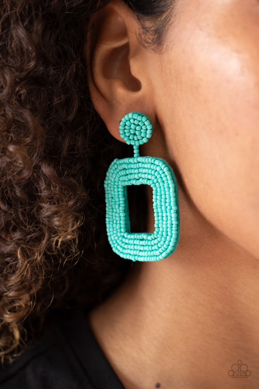 Paparazzi Beaded Bella - Blue Earrings