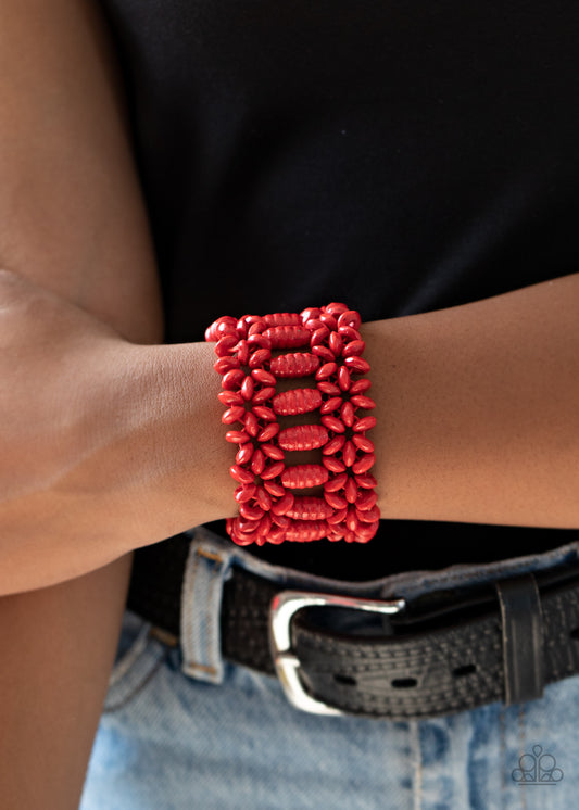 Paparazzi Fiji Flavor - Red Bracelet 