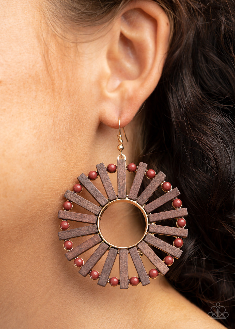 Paparazzi Solar Flare - Brown Earrings