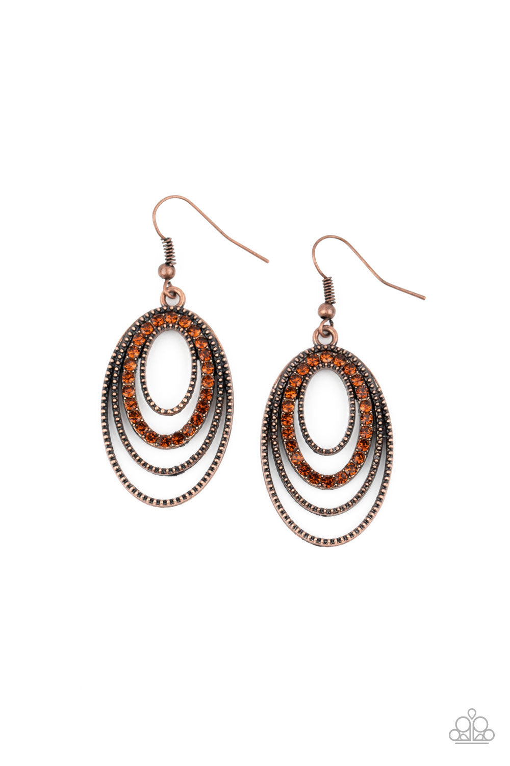 Paparazzi Date Night Diva - Copper Earrings 