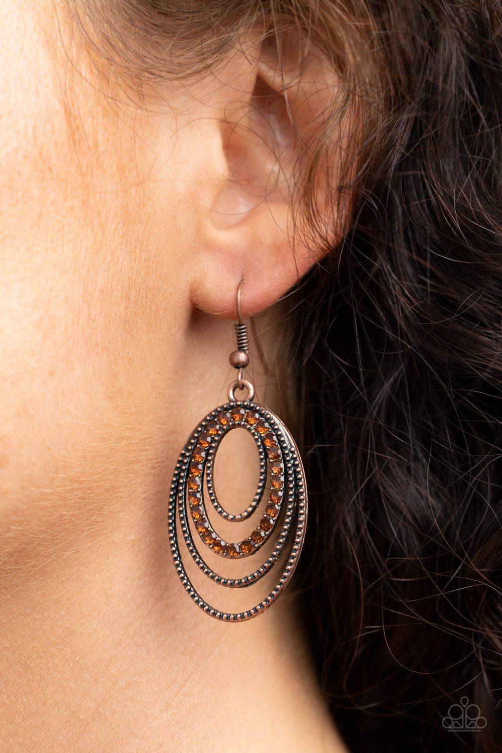 Paparazzi Date Night Diva - Copper Earrings 