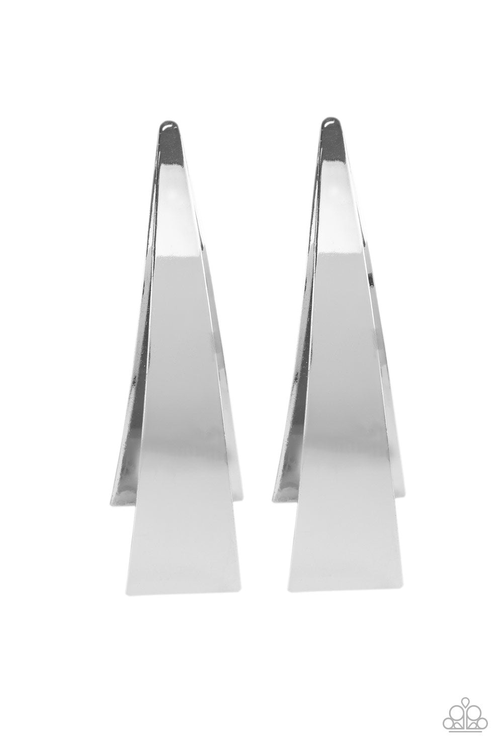 Paparazzi Underestimated Edge - Silver Post Earrings 