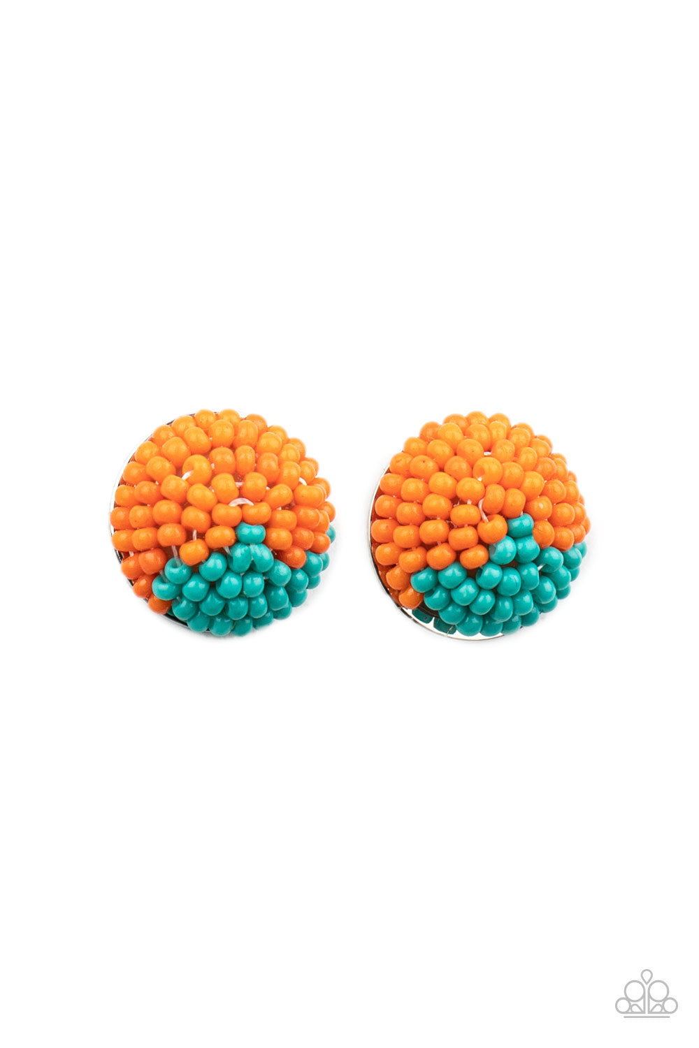 As Happy As Can BEAD - Orange Post Earrings