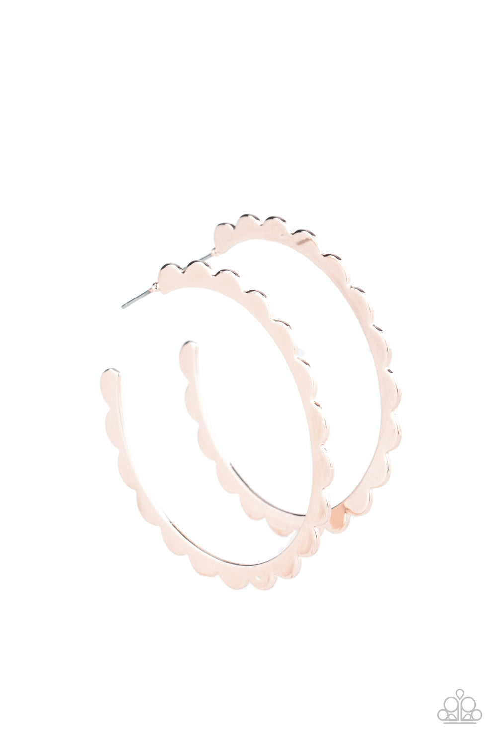 Radiant Ridges - Rose Gold Hoop Earrings