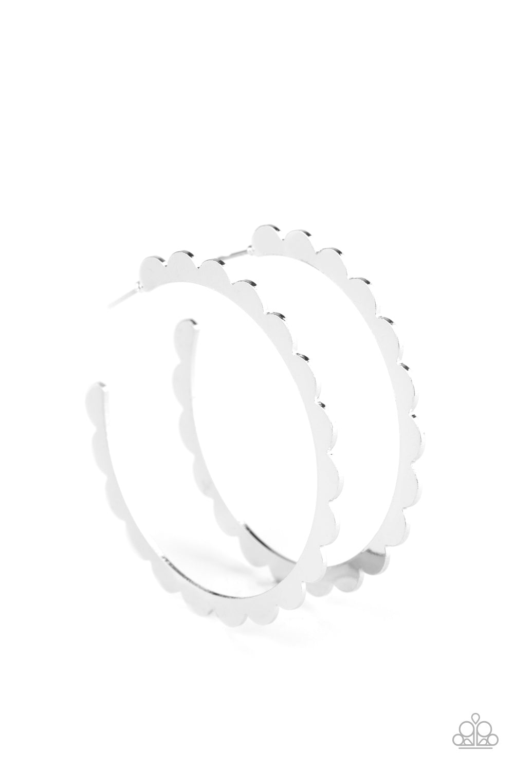 Paparazzi Radiant Ridges - Silver Hoop Earrings 