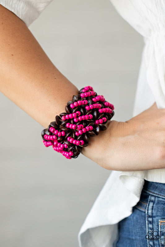 Paparazzi Cozy in Cozumel - Pink Bracelet 