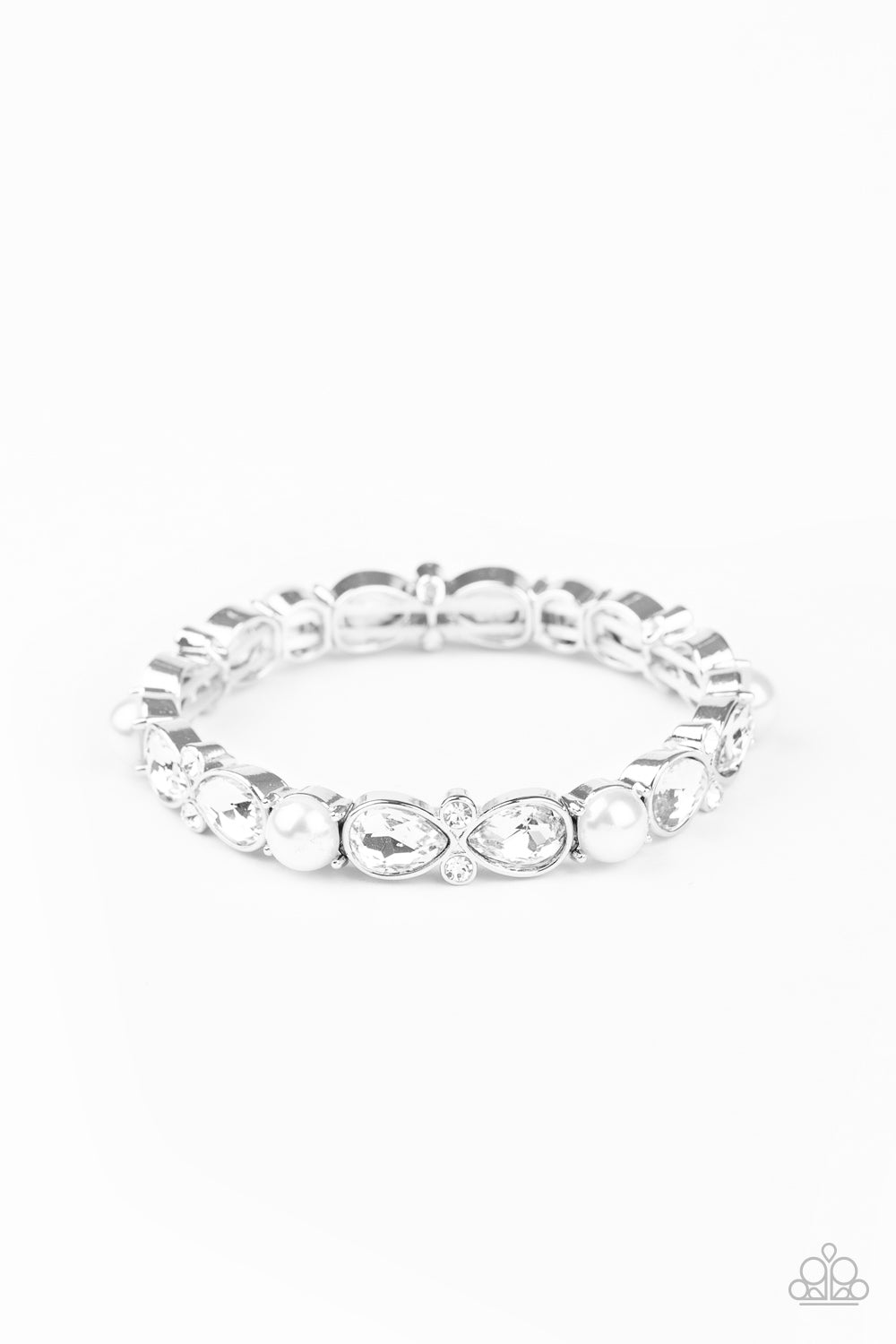 Paparazzi Frosted Finery - White Bracelet 