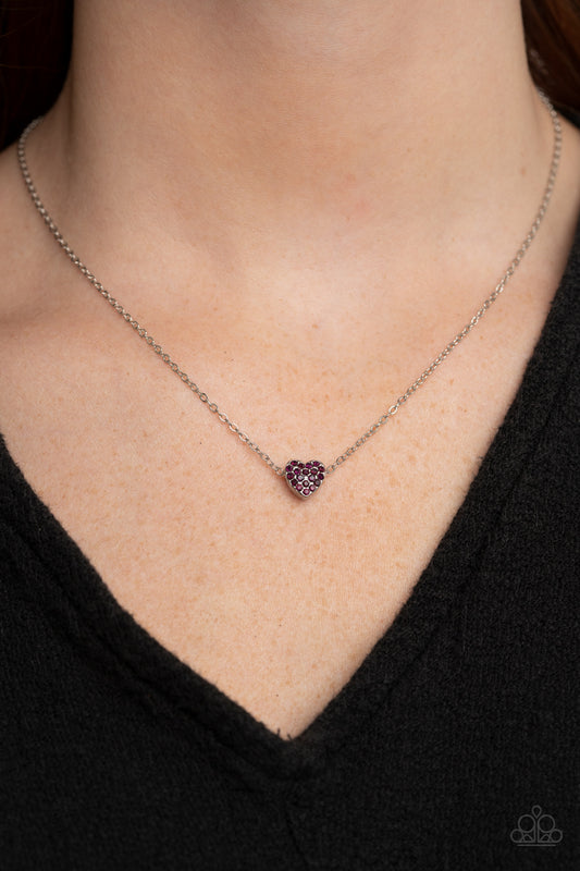 Hit Em Where It HEARTS - Purple Necklace