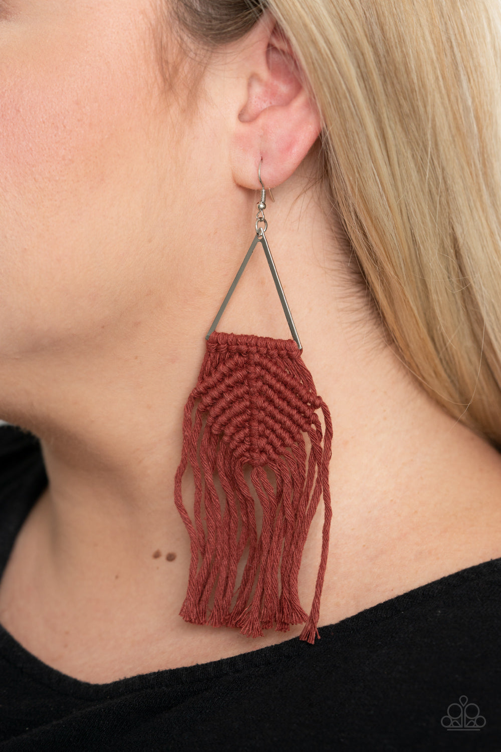 Paparazzi Macrame Jungle - Brown Earrings 