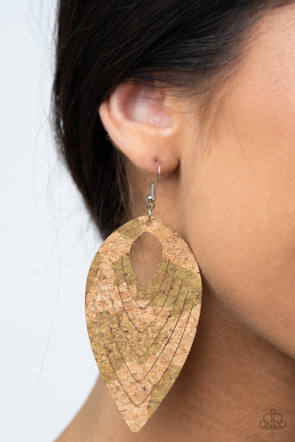 Cork Cabana - Green Earrings 