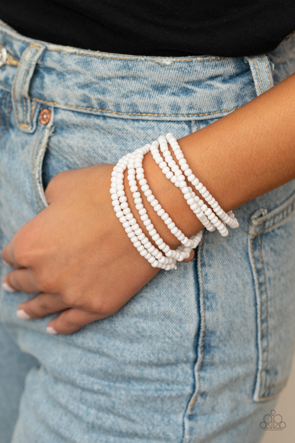 Paparazzi Thank Me LAYER - White Bracelet 