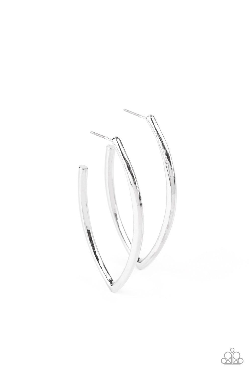 Paparazzi Point-Blank Beautiful - Silver Hoop Earrings 