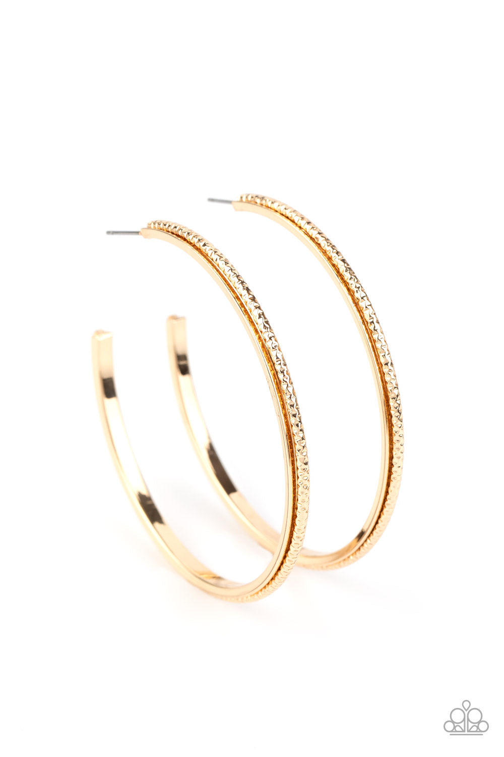 Sultry Shimmer - Gold Hoop Earrings 