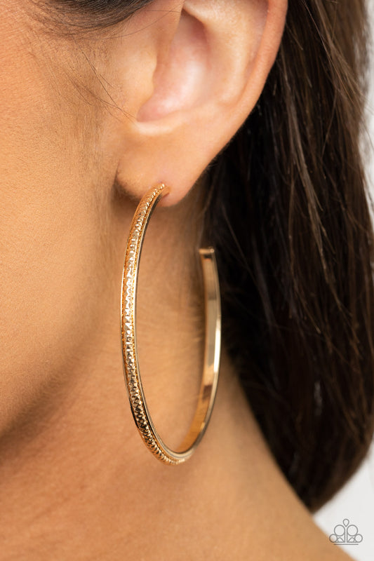 Sultry Shimmer - Gold Hoop Earrings 