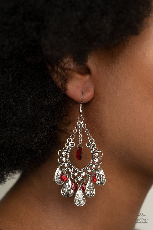 Paparazzi Musical Gardens - Red Earrings 