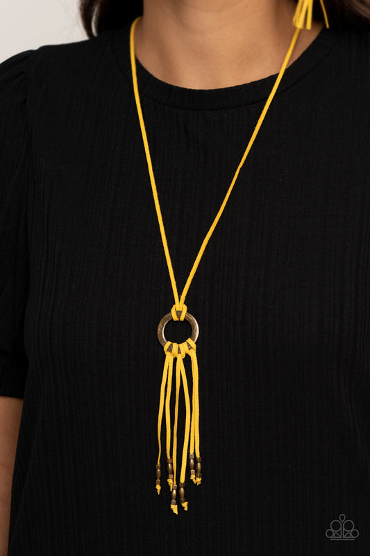 Paparazzi Feel at HOMESPUN - Yellow Necklace 